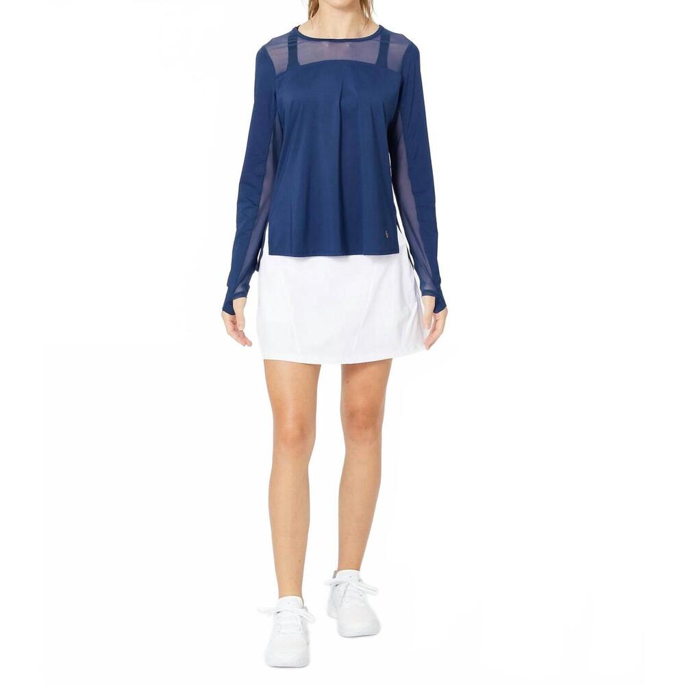 NEW CROSS COURT essential back pleat skirt in white